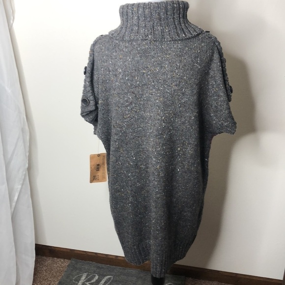 NWT RuffHewn women’s grey/red/white cowl neck sweater size Large - Picture 5 of 11